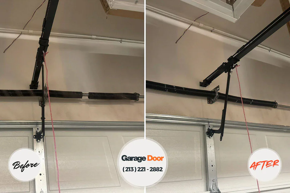 Before and after: garage door repair Garrettsville, OH